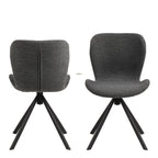 Matilda Swivel Dining Chairs in Grey Fabic Set of 2