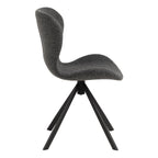 Matilda Swivel Dining Chairs in Grey Fabic Set of 2
