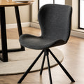 Matilda Swivel Dining Chairs in Grey Fabic Set of 2