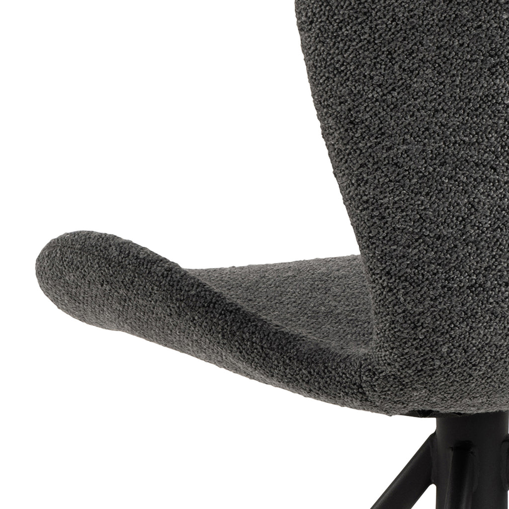 Matilda Swivel Dining Chairs in Grey Fabic Set of 2