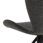 Matilda Swivel Dining Chairs in Grey Fabic Set of 2