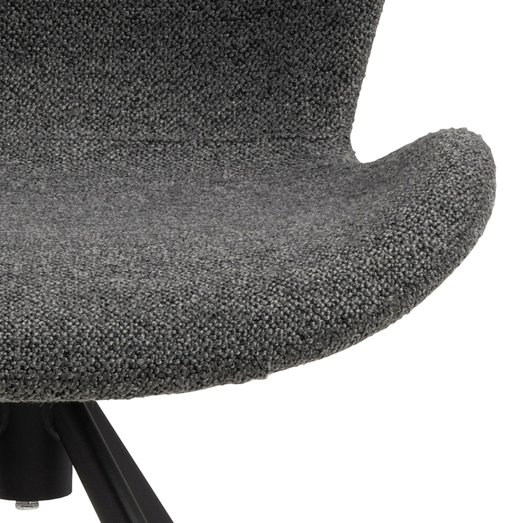 Matilda Swivel Dining Chairs in Grey Fabic Set of 2