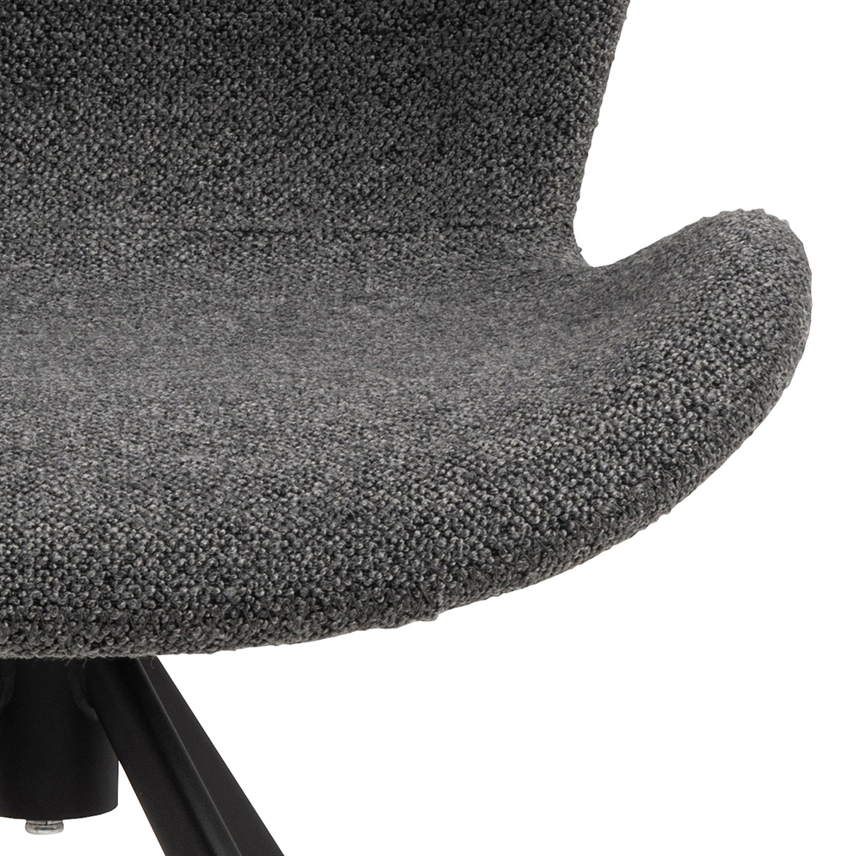 Matilda Swivel Dining Chairs in Grey Fabic Set of 2