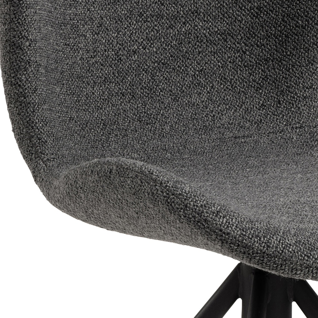 Matilda Swivel Dining Chairs in Grey Fabic Set of 2