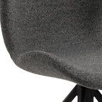 Matilda Swivel Dining Chairs in Grey Fabic Set of 2