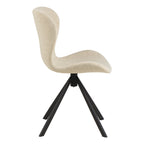 Matilda Swivel Dining Chairs in Cream Fabic Set of 2