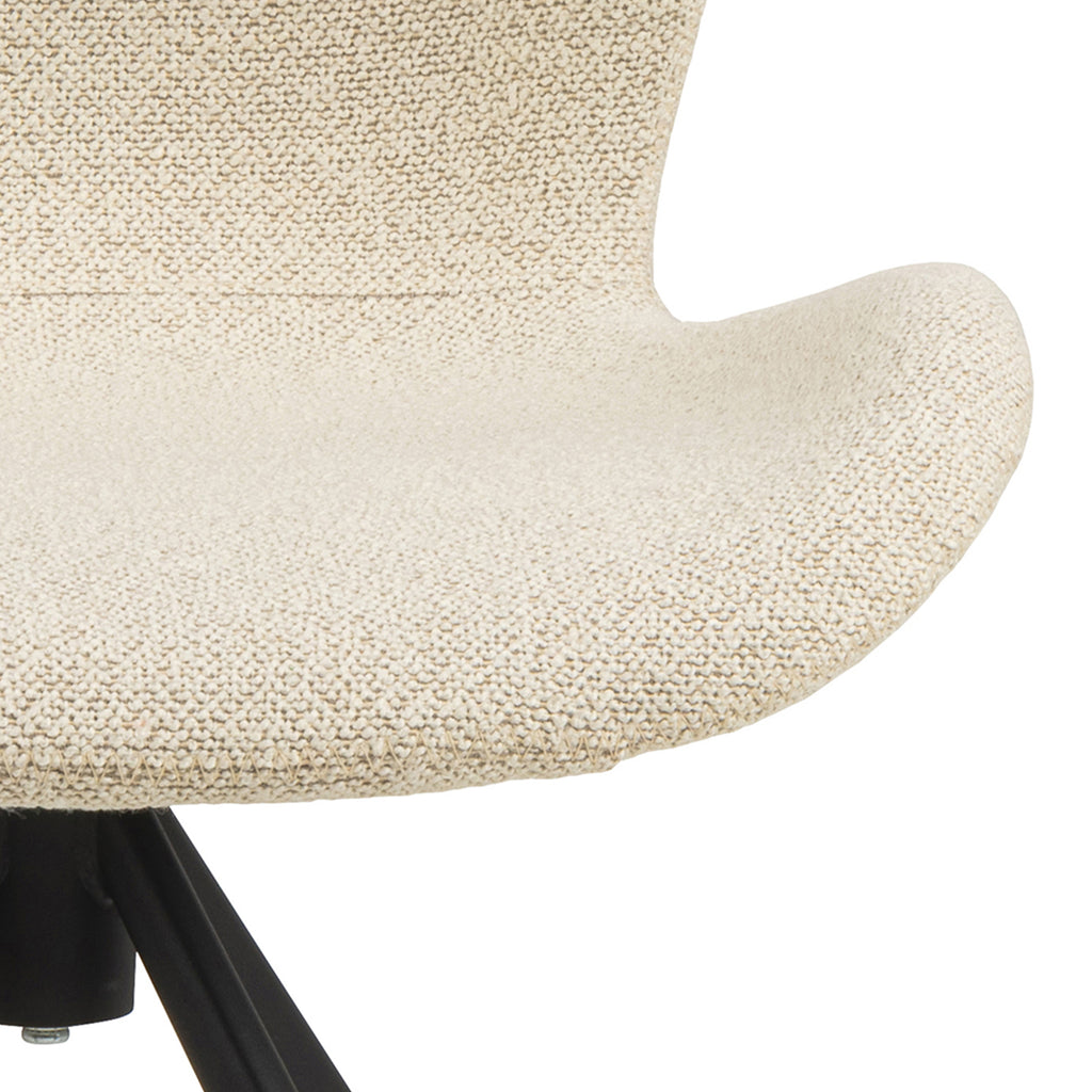Matilda Swivel Dining Chairs in Cream Fabic Set of 2