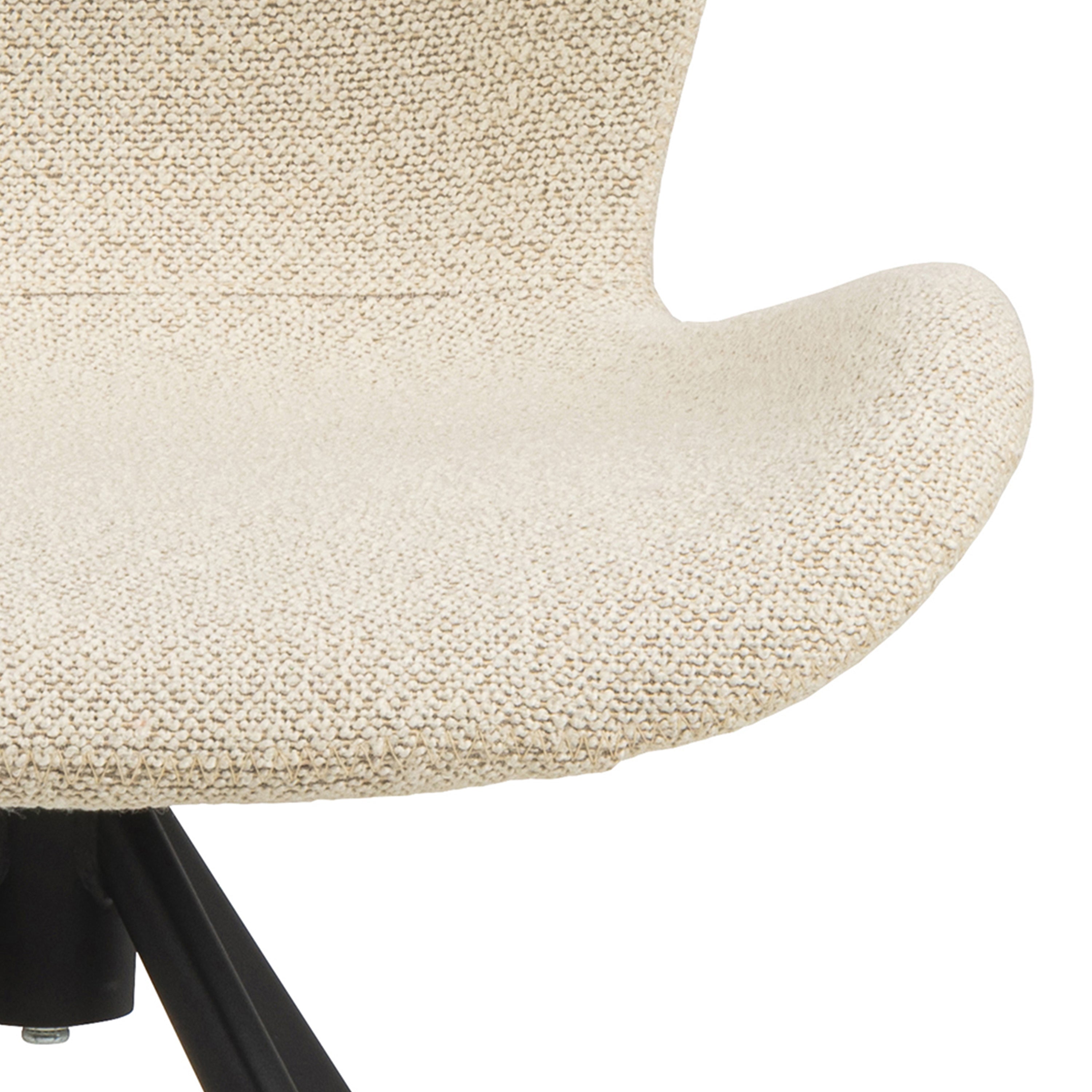 Matilda Swivel Dining Chairs in Cream Fabic Set of 2