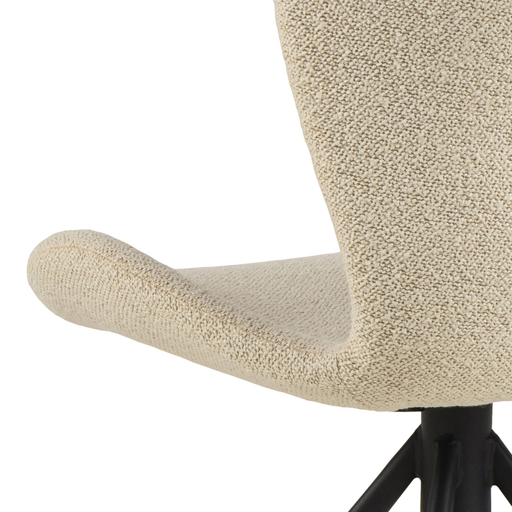 Matilda Swivel Dining Chairs in Cream Fabic Set of 2