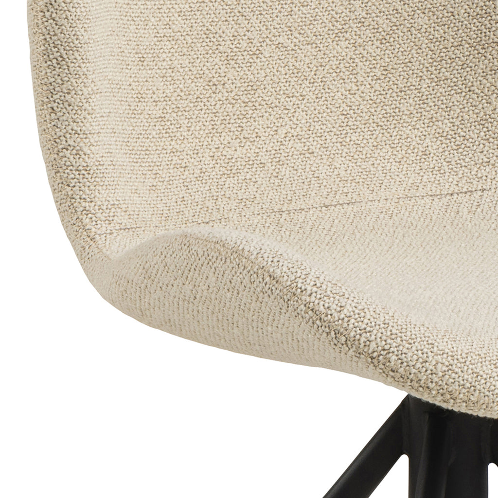Matilda Swivel Dining Chairs in Cream Fabic Set of 2