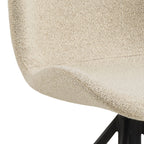 Matilda Swivel Dining Chairs in Cream Fabic Set of 2