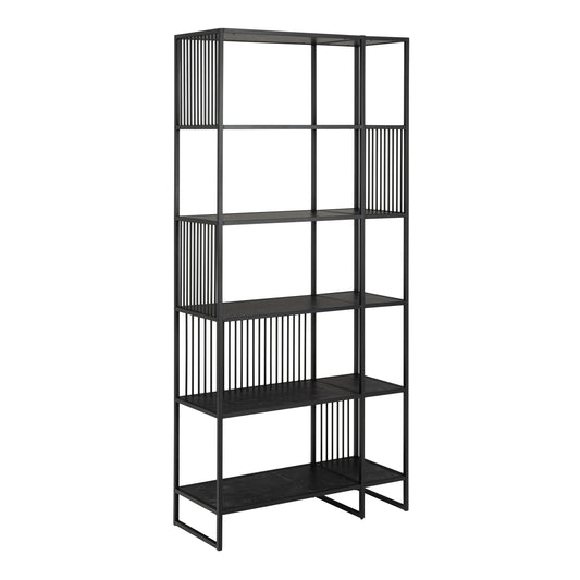 Sylvester Bookcase with 5 Shelves in Black