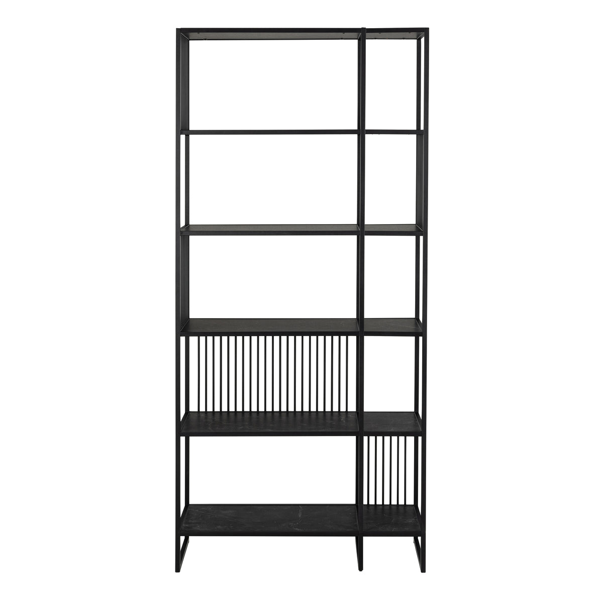 Sylvester Bookcase with 5 Shelves in Black