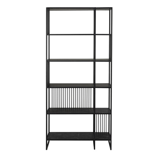 Sylvester Bookcase with 5 Shelves in Black