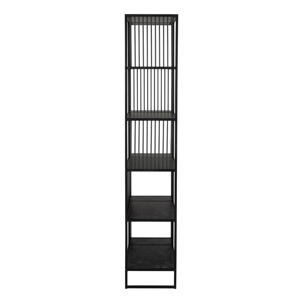 Sylvester Bookcase with 5 Shelves in Black