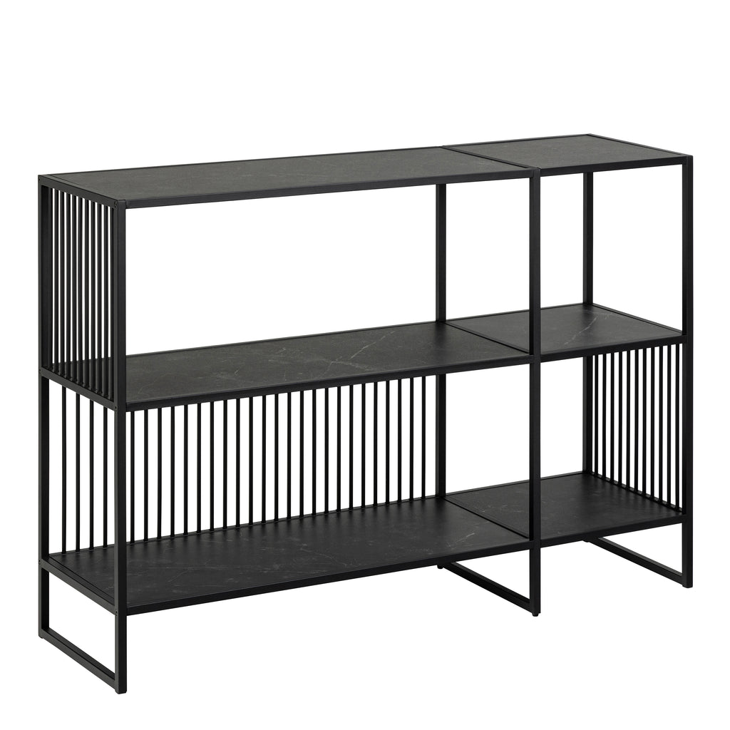 Sylvester Bookcase with 2 Shelves in Black