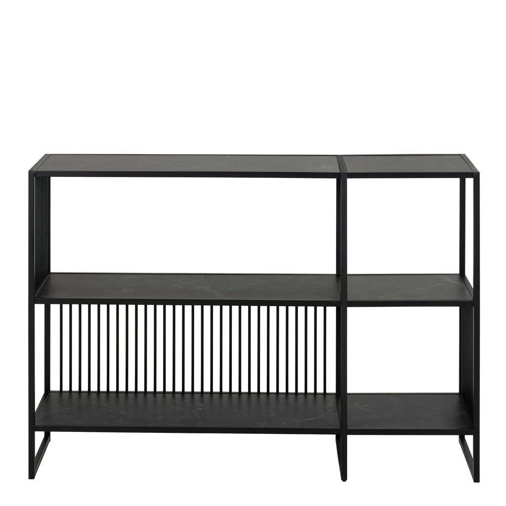 Sylvester Bookcase with 2 Shelves in Black