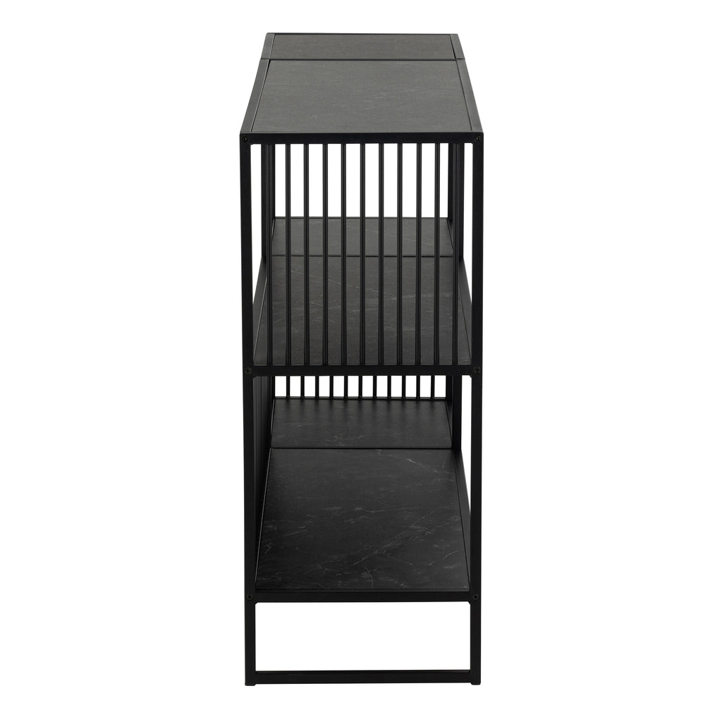Sylvester Bookcase with 2 Shelves in Black