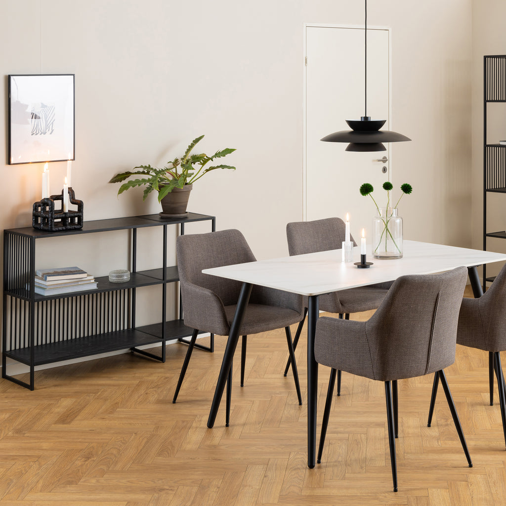 Sylvester Bookcase with 2 Shelves in Black