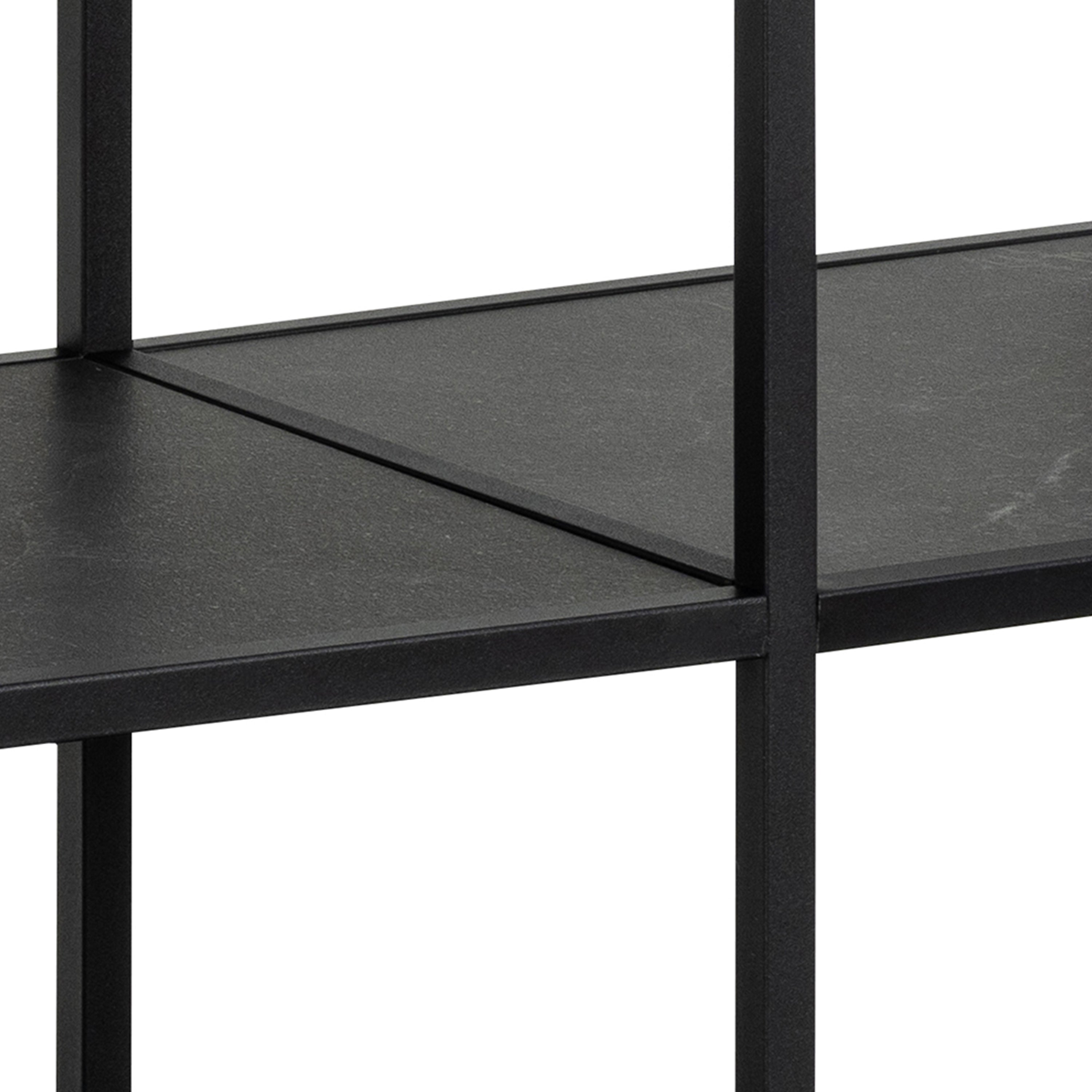 Sylvester Bookcase with 2 Shelves in Black