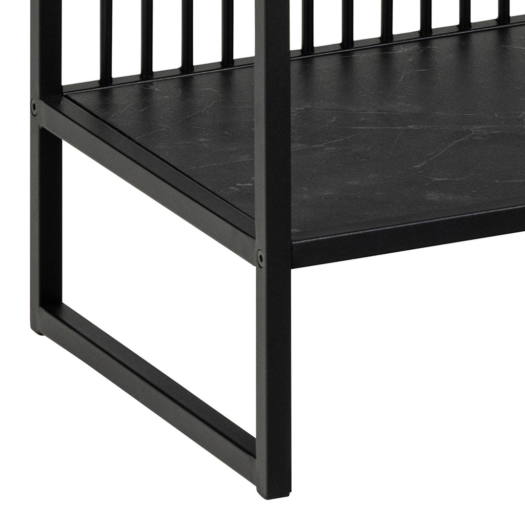 Sylvester Bookcase with 2 Shelves in Black