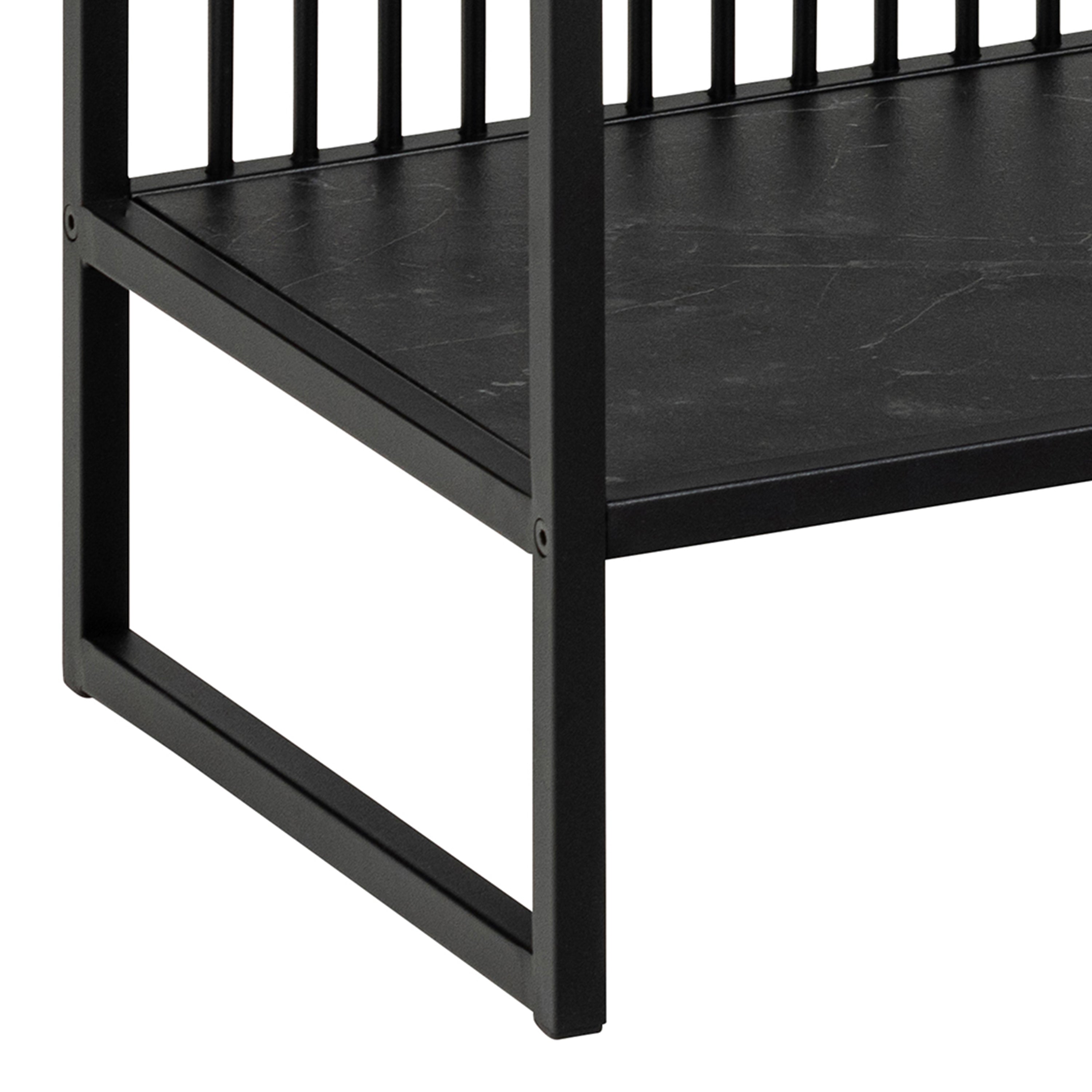 Sylvester Bookcase with 2 Shelves in Black