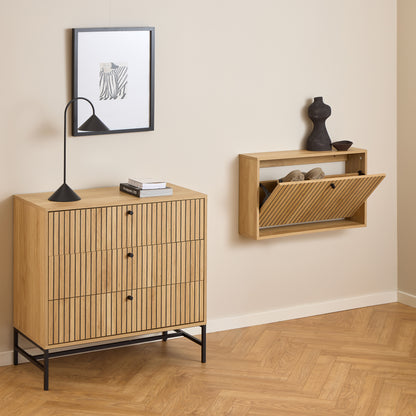 Alberto Shoe Cabinet 1 Flip Down Door In Oak