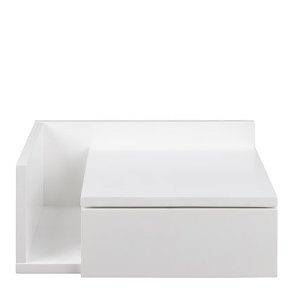 Ashlan 1 Drawer Wall Mounted Square Bedside Table in White