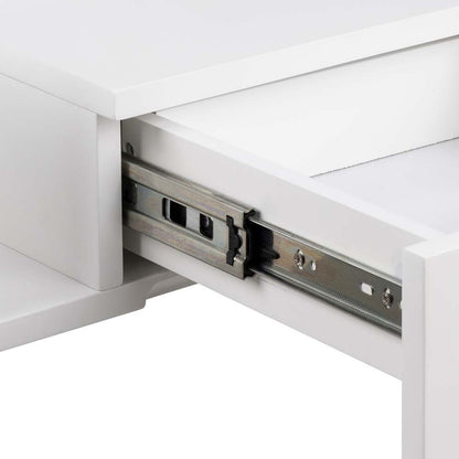 Ashlan 1 Drawer Wall Mounted Square Bedside Table in White