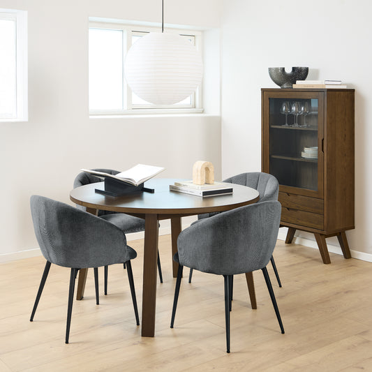 A-Line Round Dining Table Smoked Oak