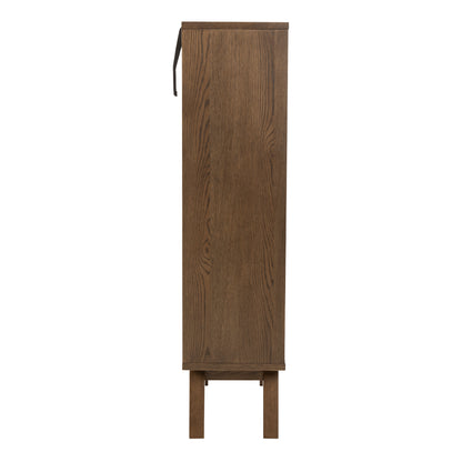 A-Line Display Cabinet with 2 Drawers and 2 Shelves in Smoked Oak