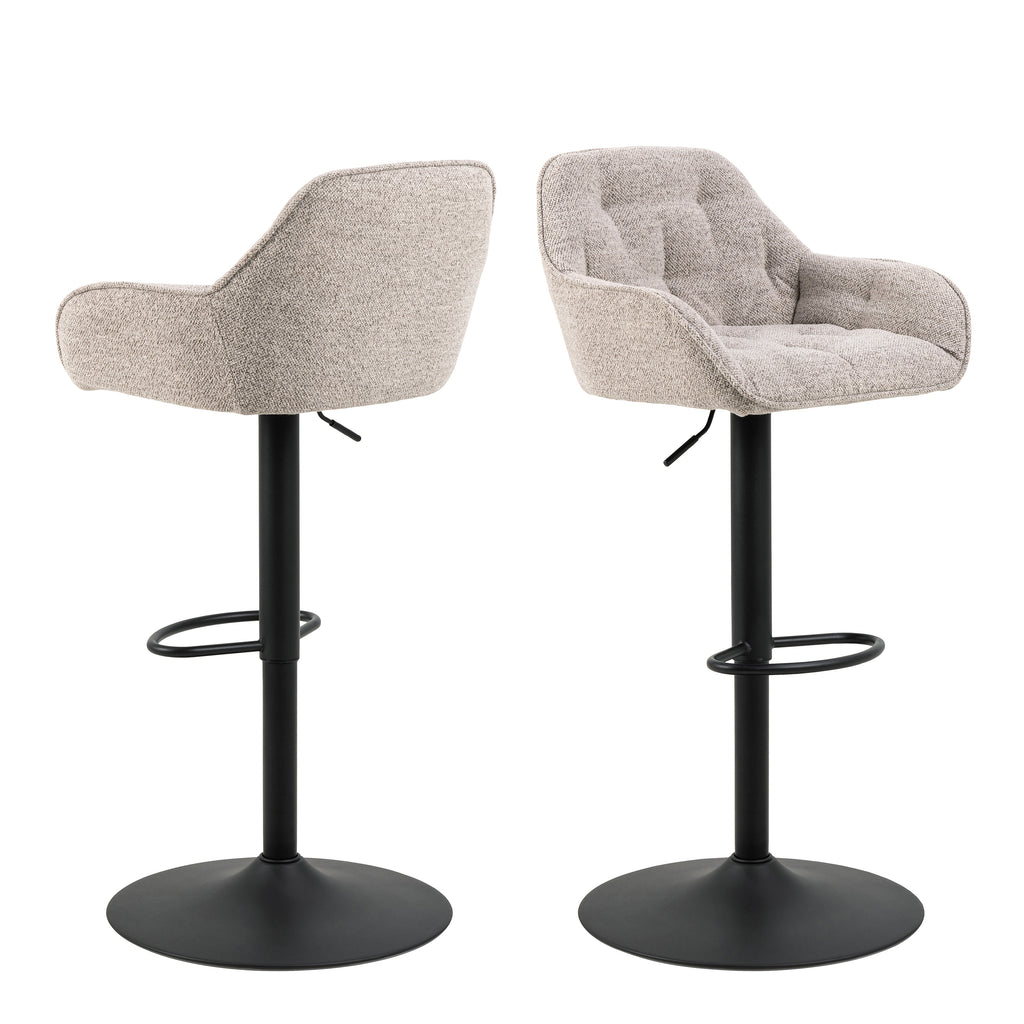 Bridget Swivel Bar Stool with Height Adjustable Function in Monza Beige Set of 2