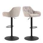 Bridget Swivel Bar Stool with Height Adjustable Function in Monza Beige Set of 2