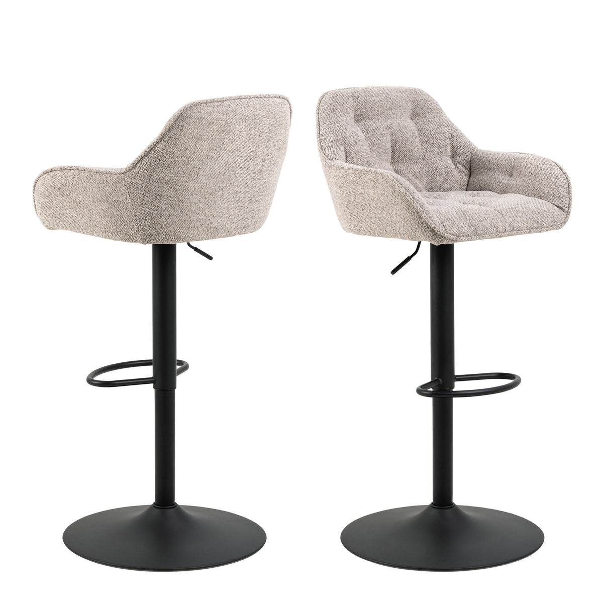 Bridget Swivel Bar Stool with Height Adjustable Function in Monza Beige Set of 2