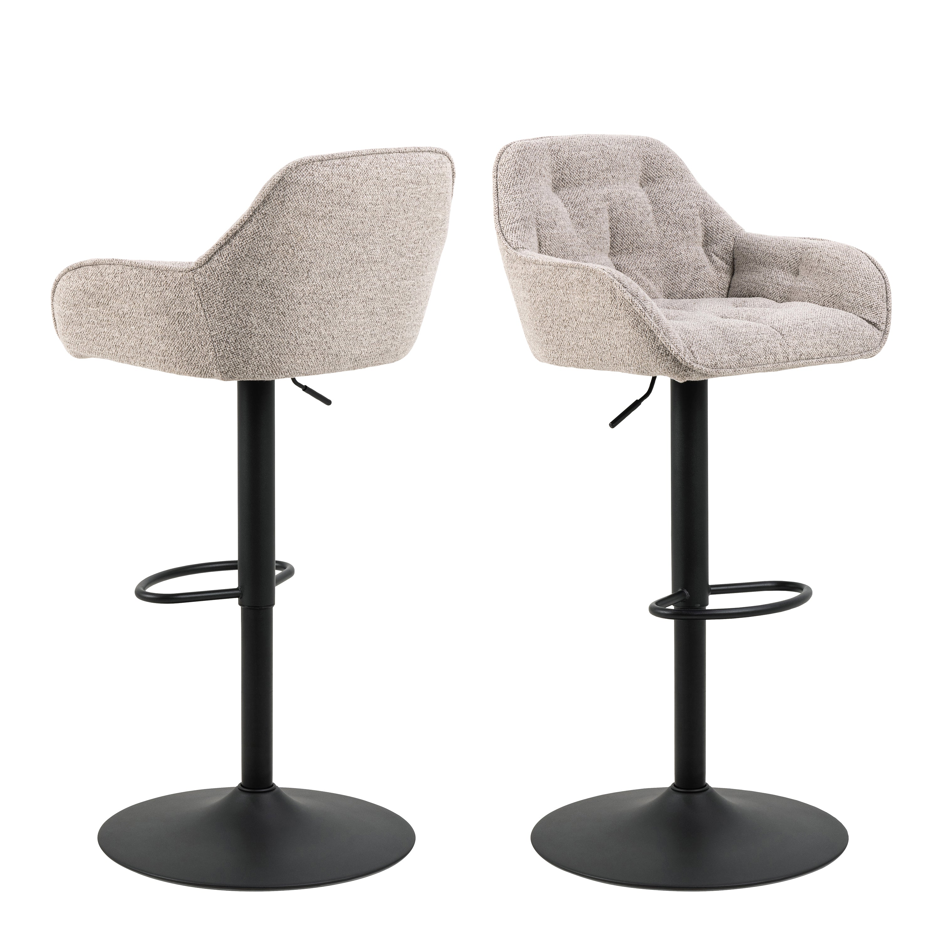 Bridget Swivel Bar Stool with Height Adjustable Function in Monza Beige Set of 2