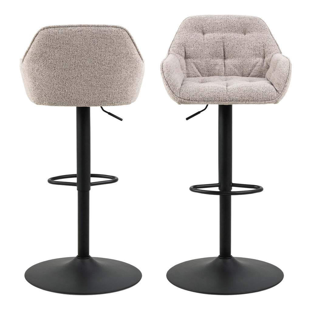 Bridget Swivel Bar Stool with Height Adjustable Function in Monza Beige Set of 2