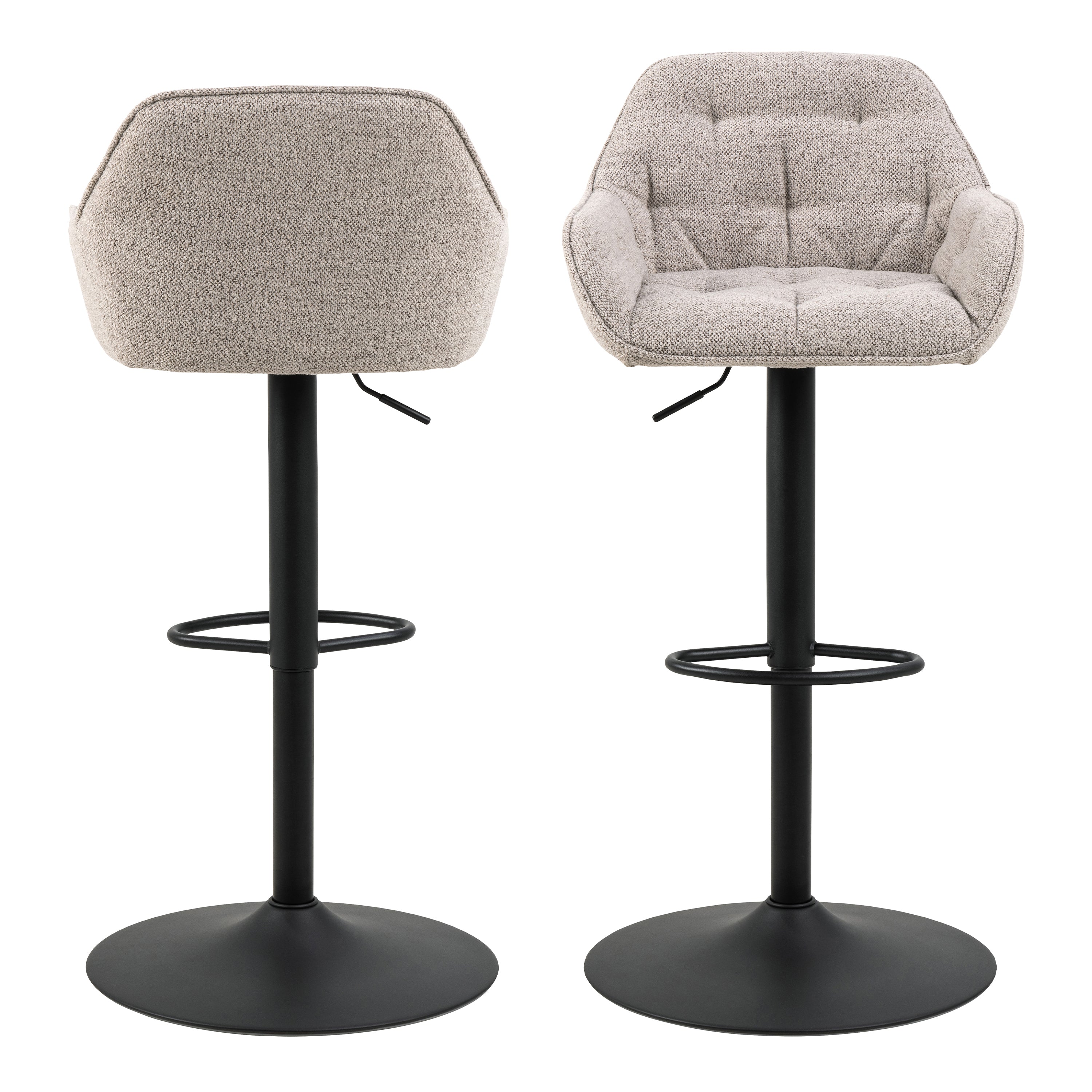 Bridget Swivel Bar Stool with Height Adjustable Function in Monza Beige Set of 2
