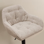 Bridget Swivel Bar Stool with Height Adjustable Function in Monza Beige Set of 2