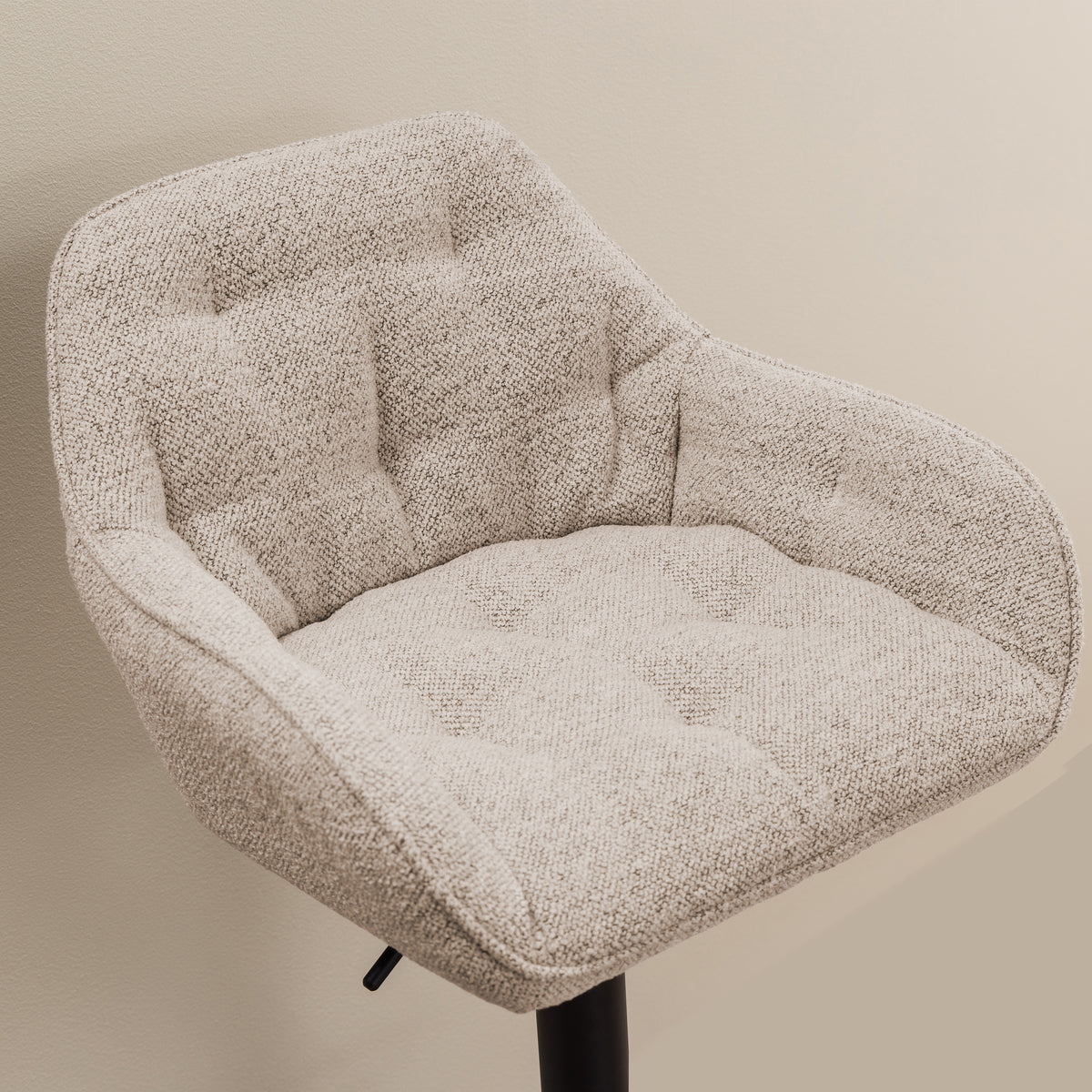 Bridget Swivel Bar Stool with Height Adjustable Function in Monza Beige Set of 2