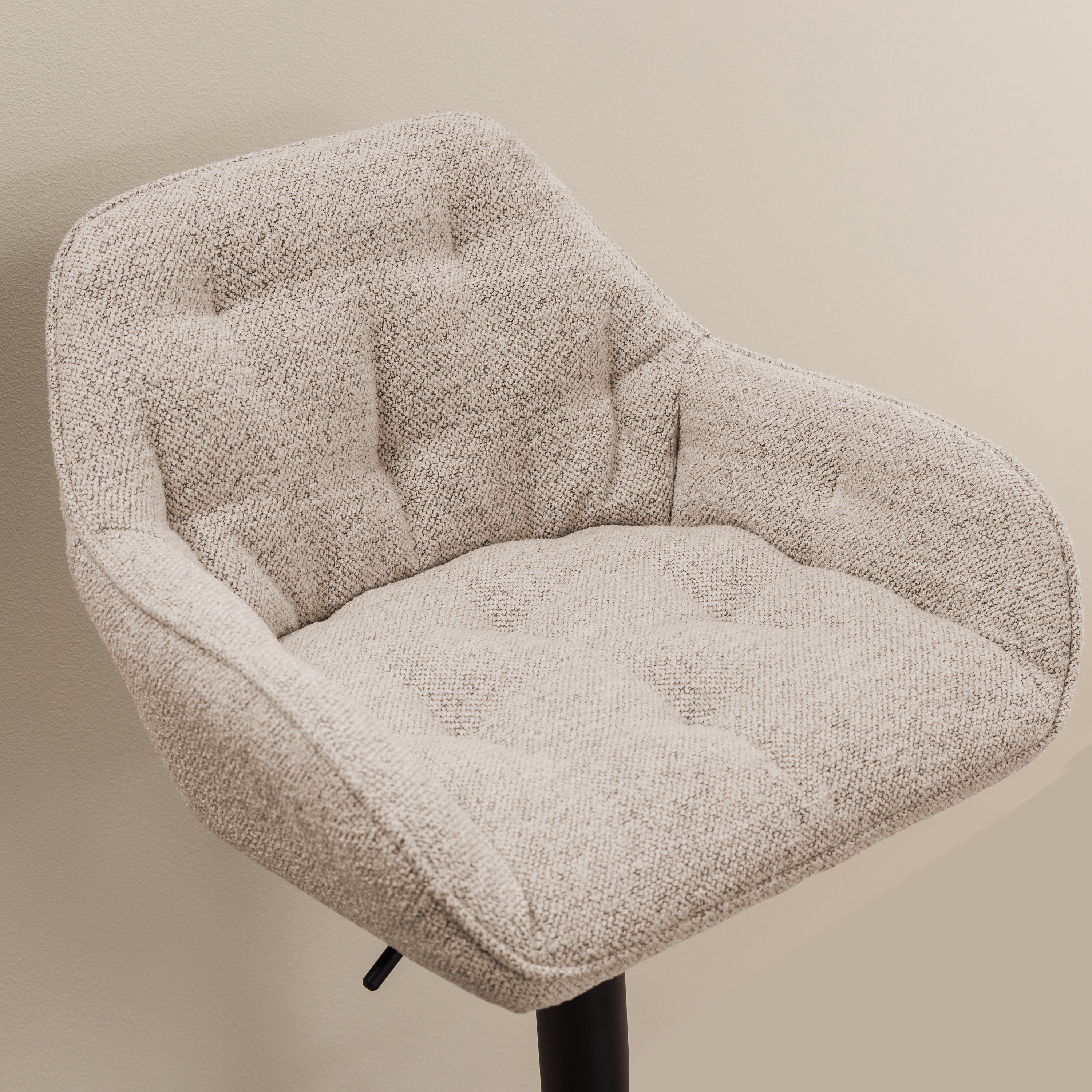 Bridget Swivel Bar Stool with Height Adjustable Function in Monza Beige Set of 2