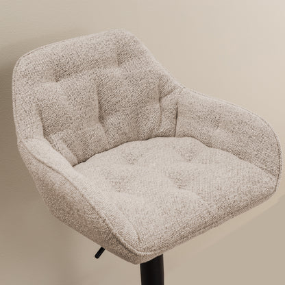 Bridget Swivel Bar Stool with Height Adjustable Function in Monza Beige Set of 2