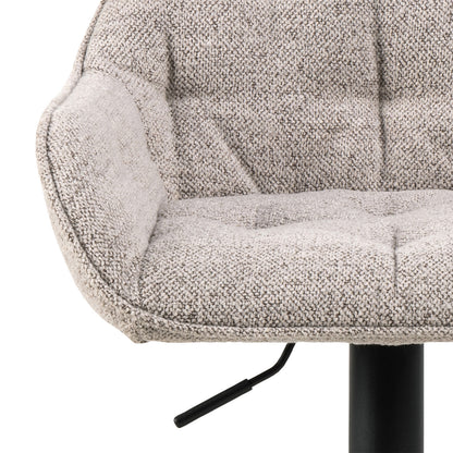 Bridget Swivel Bar Stool with Height Adjustable Function in Monza Beige Set of 2