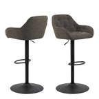 Bridget Swivel Bar Stool with Height Adjustable Function in Taupe Set of 2