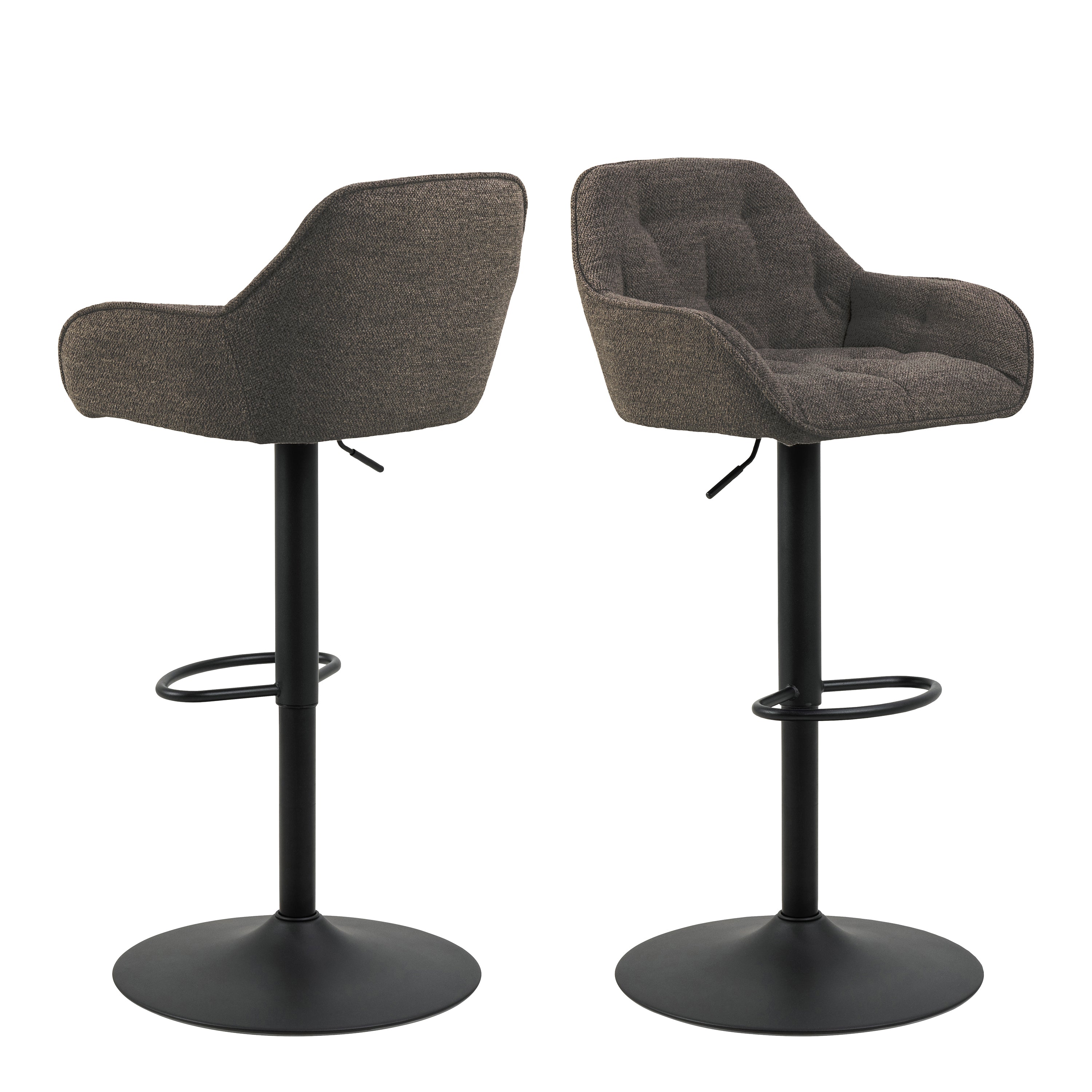 Bridget Swivel Bar Stool with Height Adjustable Function in Taupe Set of 2