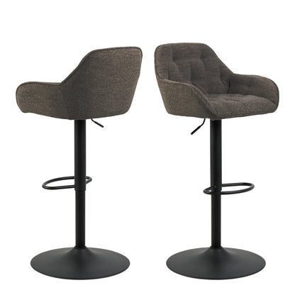 Bridget Swivel Bar Stool with Height Adjustable Function in Taupe Set of 2