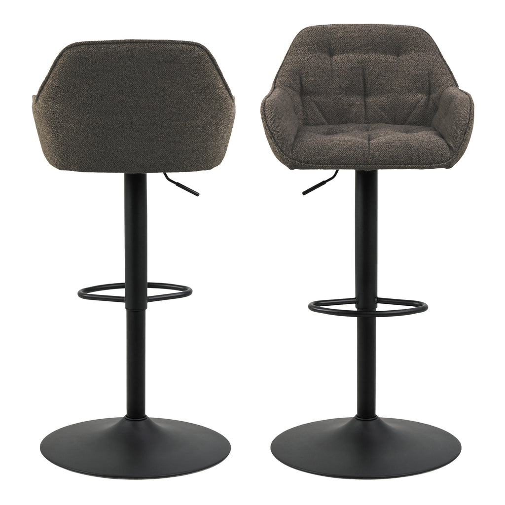 Bridget Swivel Bar Stool with Height Adjustable Function in Taupe Set of 2