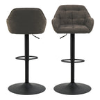 Bridget Swivel Bar Stool with Height Adjustable Function in Taupe Set of 2