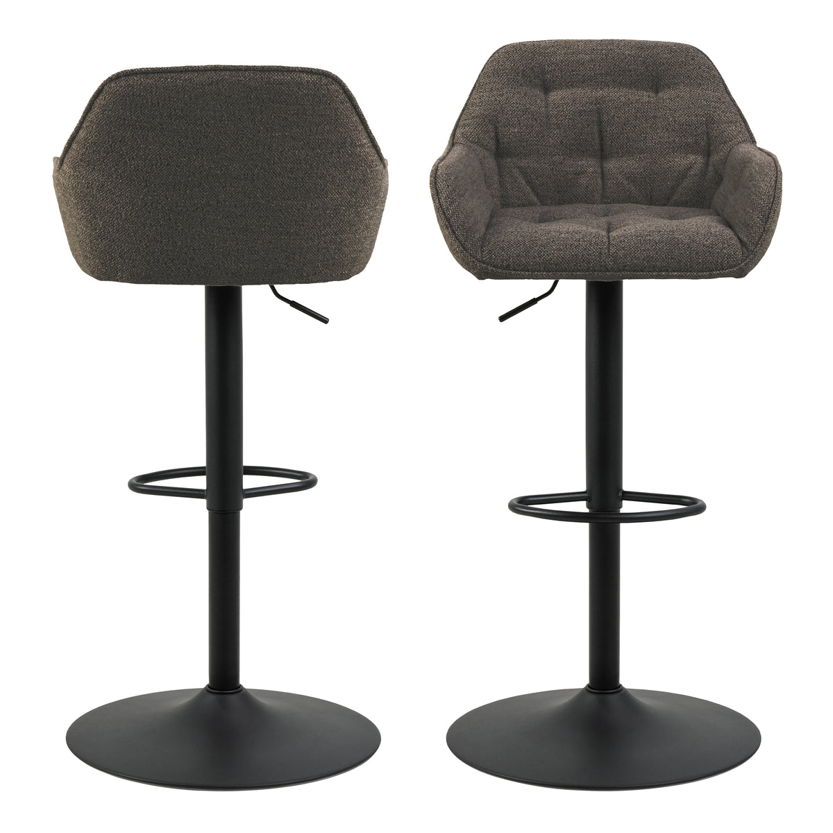 Bridget Swivel Bar Stool with Height Adjustable Function in Taupe Set of 2