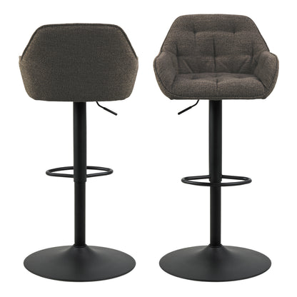 Bridget Swivel Bar Stool with Height Adjustable Function in Taupe Set of 2
