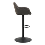 Bridget Swivel Bar Stool with Height Adjustable Function in Taupe Set of 2